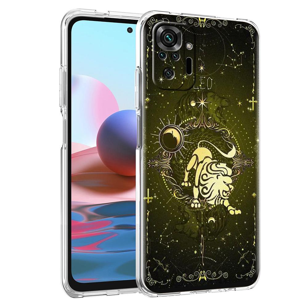 Transparent Phone Case for Redmi 14C 13C 10C 10 9 Note 13 12 11 K50 K40 Plus Pro 4G 5G Soft TPU Cover Constellation Pattern Bags