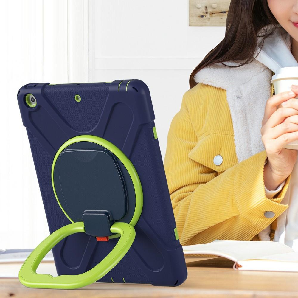 Case for iPad 10.2" 2021/2020/2019 (9th/8th/7th Gen.), Kickstand 360, Navy Blue/Green