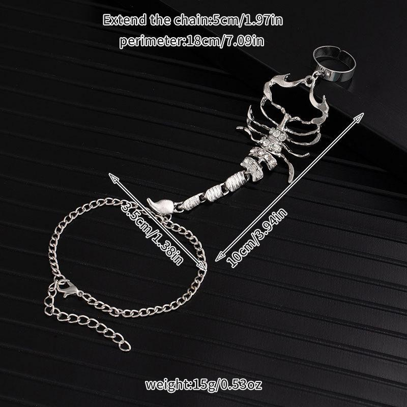 Sweet and Cool Spicy Girl Exaggerated Diamond Set, Scorpion 3D Finger Bracelet, Serpentine Arm Ring, Leg Chain, Body Chain