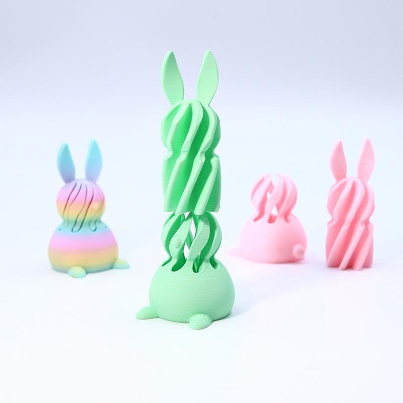 3D Printed Rabbit Spiral Tower Rotating Toy Decompression Gourd Spiral Cone Children'S Gift Home Decor