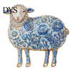Alloy Lapel Pin Rhinestone Floral Lamb Brooch for Women, Flower Sheep Pin, Animal Jewelry Clothing Suits Scarves Bags