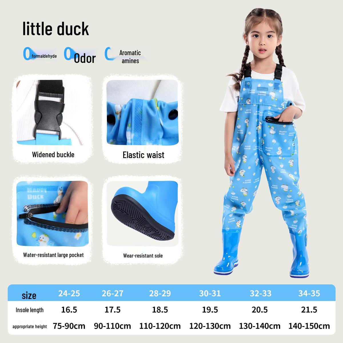 

Детские водонепроницаемые ПВХ вейдерсы - цельный рыболовный костюм для рыбалки и ловли морепродуктов 28/29 (Inner Length 18.5CM)