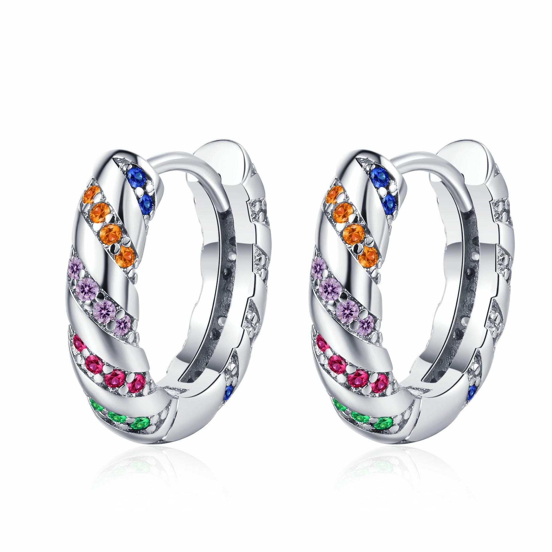 

Новые ретро микросерьги с цветным цирконием, нишевые высококачественные серьги, персонализированные застежки для ушей