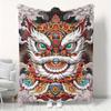 Fashionable Colorful Lion Flannel Printed Blanket Suitable for All Seasons Suitable for Living Room Office Sofa and Travel