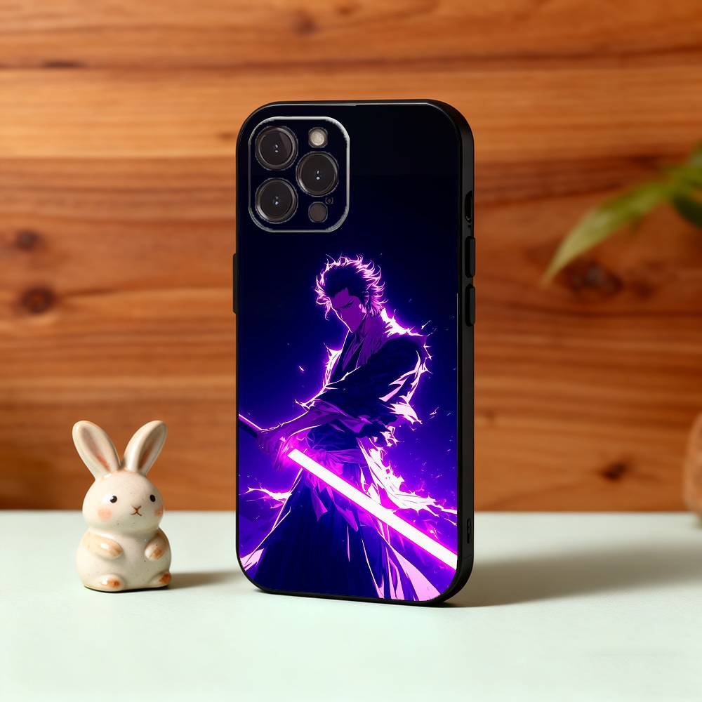 B-Bleach Anime Aizen Phone Case For iPhone17,16,15,14,13,12,Plus,Pro Max, 5G Others Soft Black Cover