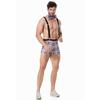Men's fun plaid suspenders, sex underwear, funny role-playing anti-string male student uniform