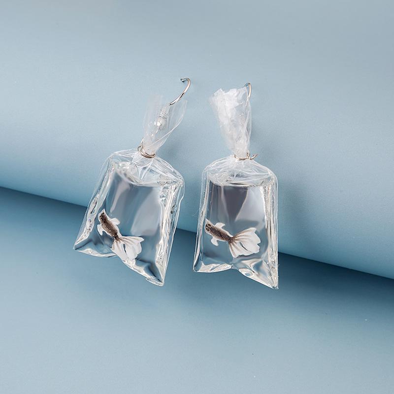 Koi Fisch Hängeohrringe - Niedliches transparentes Taschendesign