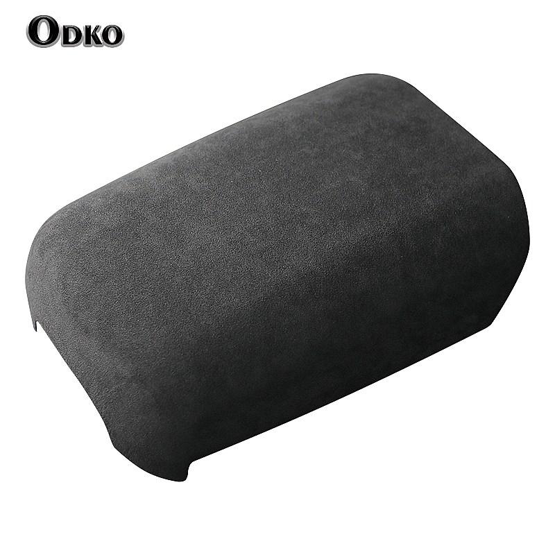 Suede Wrapping Car Adhsive Armrest Cover Storage Lid Box Panel Trim For Porsche Macan
