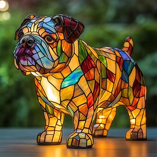 LED Night Lamp Soft Glow Non-Glare Funny Adorable Bulldog Dachshund Lamp Animal Dog Shaped Desk Light