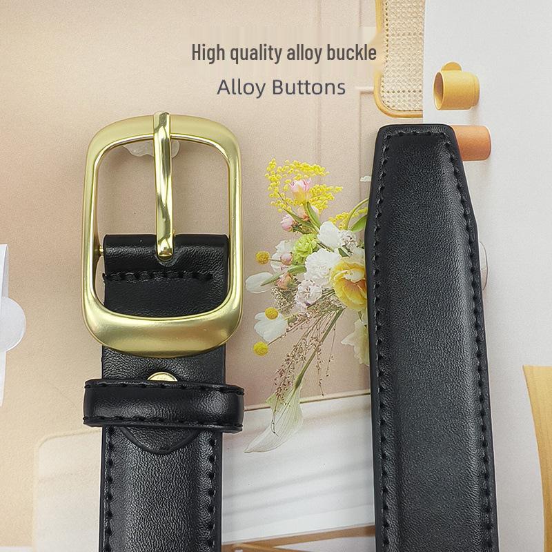 2024 Damen Echtleder Schwarz Mode Gürtel: Vielseitiger Stil für Jeans
