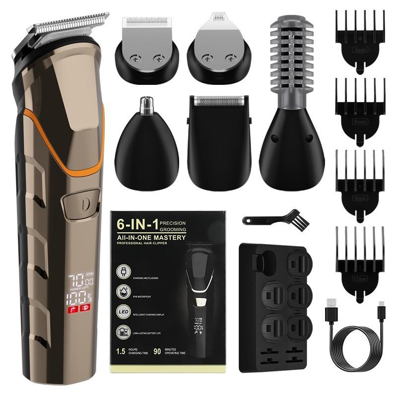 Waterproof electric shaver, household men's hair clipper, multi-functional electric nose hair trimmer set wholesale