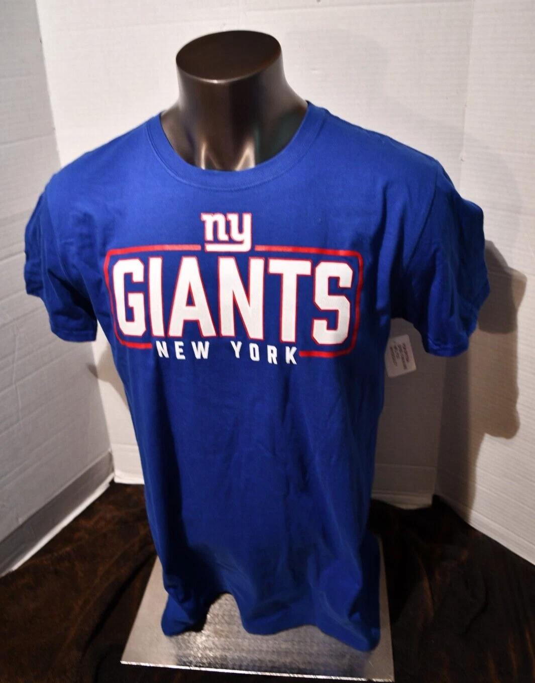 Fanatics Blue New York Giants NY Football NFL Crew Neck T Shirt Mens Size L NWOT 2XL