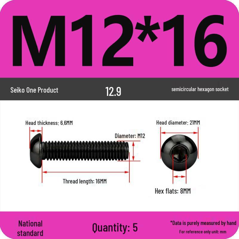 High-Strength 12.9 Pan Head Socket Cap Screws: M6, M8, M10, M12 Sizes