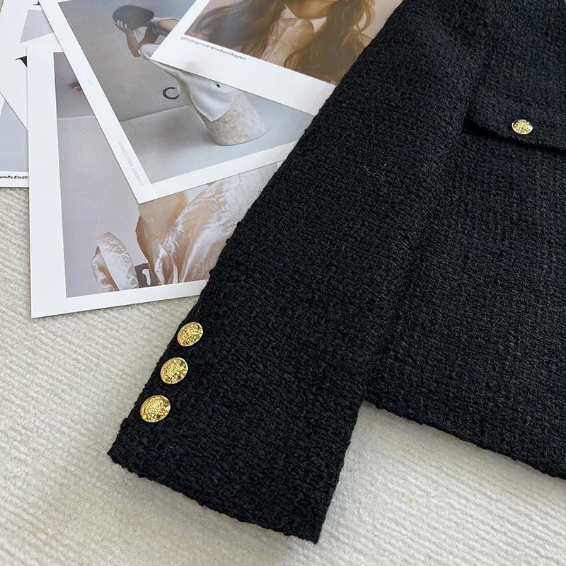 Frühlingsmode im französischen Stil, dicke Woll-Kurzjacke für Damen