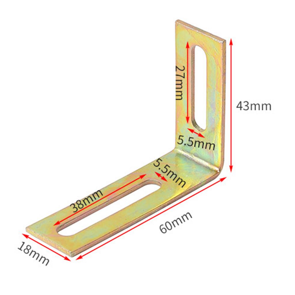 4Pc Adjustable Right Angle Code Bracket Furniture Board Connector Metal L Shape Corner Brace Support for Holding Mounting Fixing