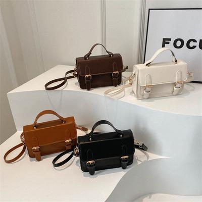European and American Style Retro Postman Fashionable Casual Texture Urban Commuting One-shoulder Hand Crossbody Small Square Bag for Women