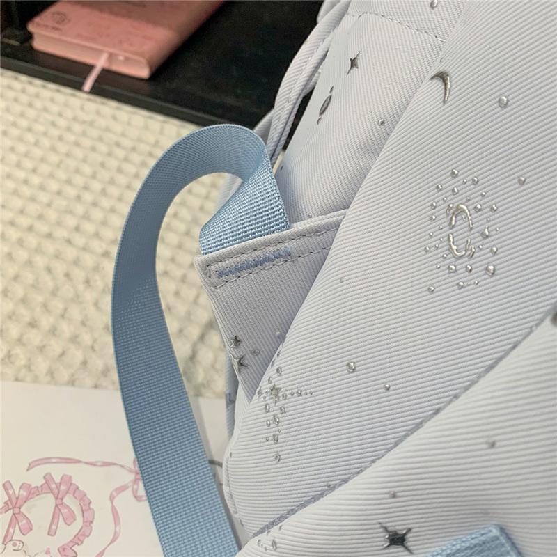 Cute Starry Print Backpack for Women, Lightweight School Bag with Front Mesh Pocket and Side Pockets
