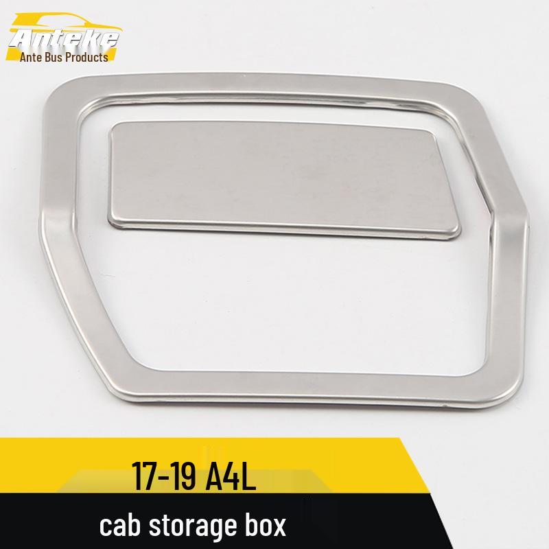 Fits 17-19 A4L: Cabin Storage Box Bright Ring & Glove Box Handle Frame Decor Patch