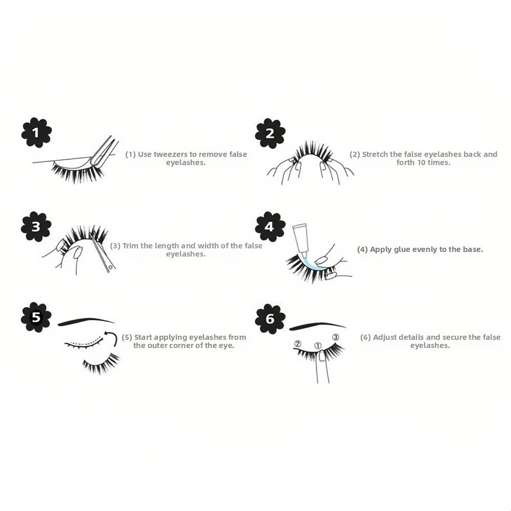 Clear Band Cat Eye False Eyelashes Natural Long 3D Faux Mink Lash Eye Makeup Tools