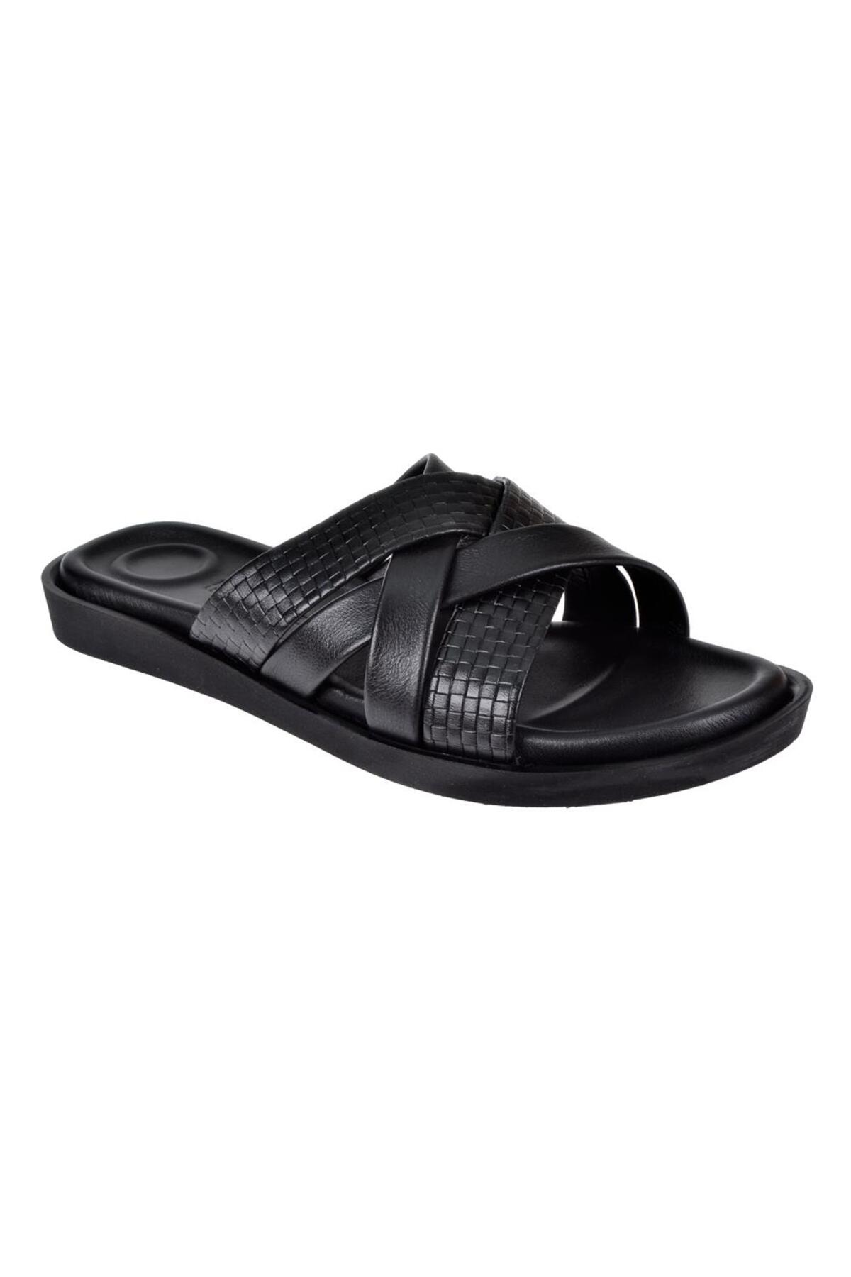 

Genuine Leather Comfort Men s Slippers Cev-559 Black 40