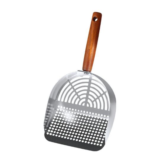 Cat Litter Scoop Stainless Steel Sifting Shovel with Long Handle Pet Waste Scoop Cleaning Tool for Cats Litter Box