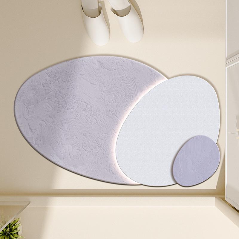 Quick-Dry Diatomaceous Earth Bathroom Mat - Water-Absorbing, Easy-Clean Foot Mat for Toilets