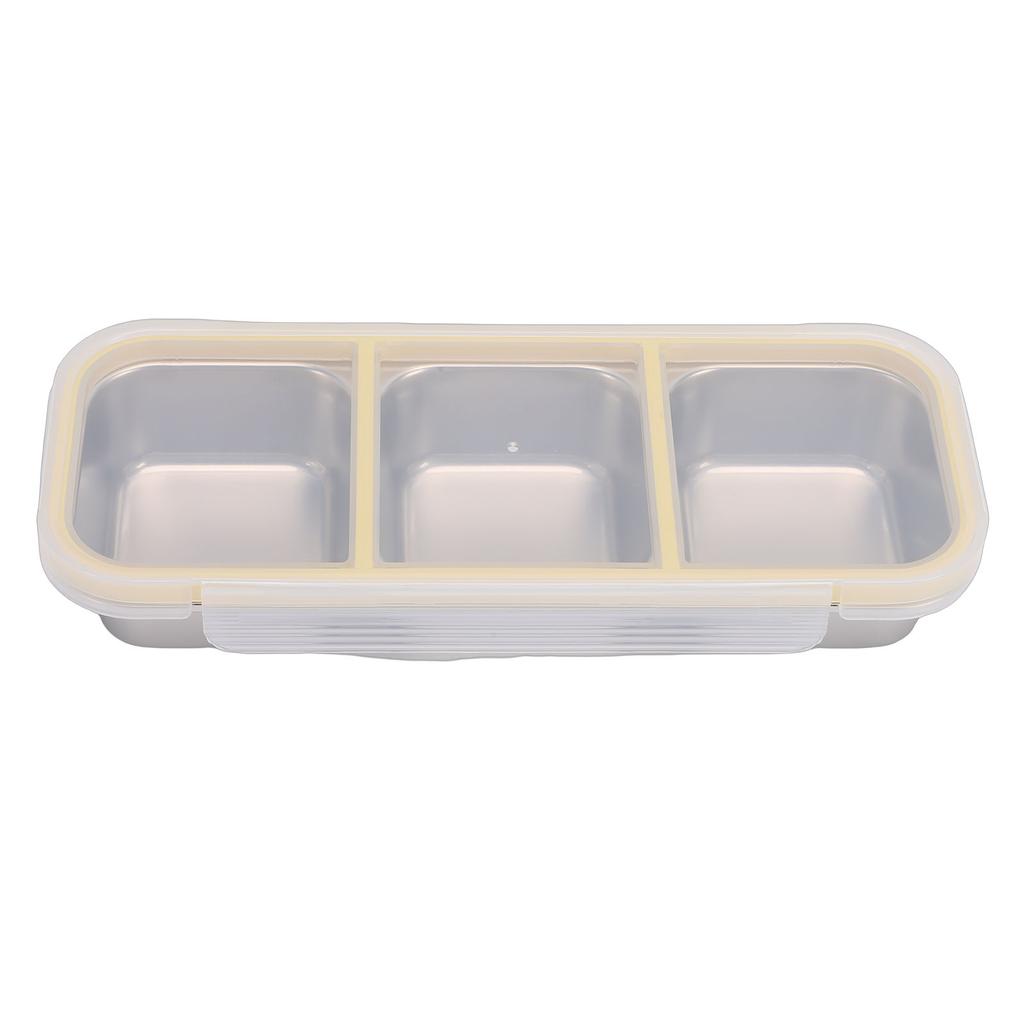 Snack Container   Proof Stainless Steel 3 Compartments Easy Cleaning Metal Snack Container