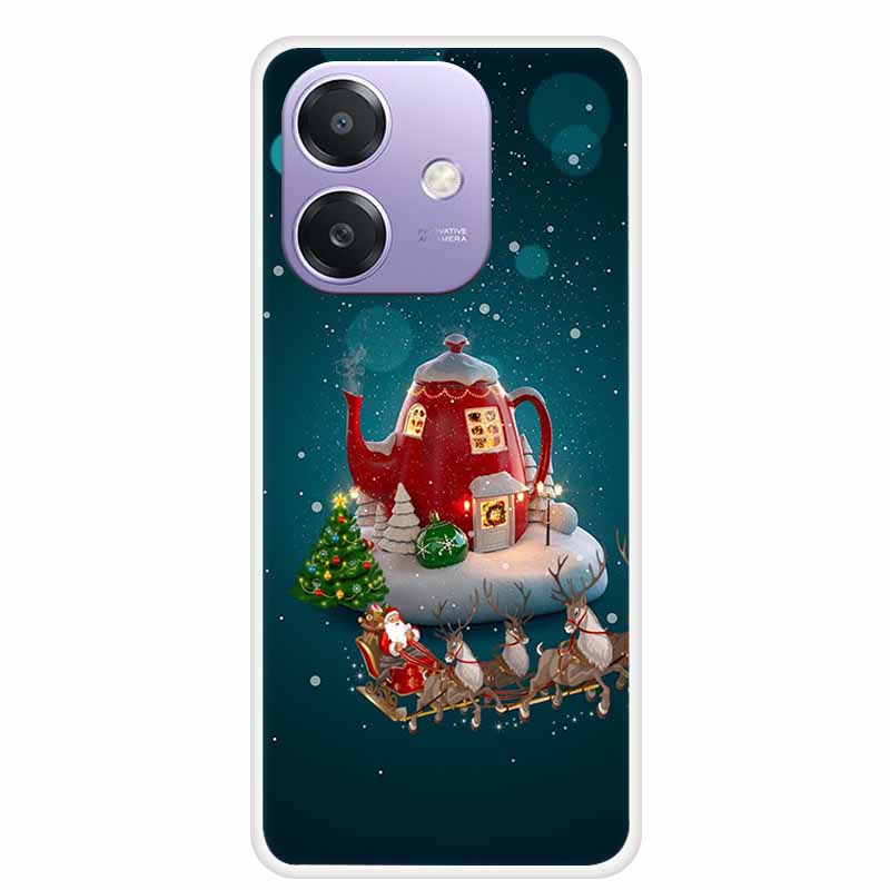 Christmas Phone Cases for OPPO A3 A3x 4G 5G Case Transparent Snowman Soft Santa Claus Silicone Back For A3 A3x TPU Clear Cases