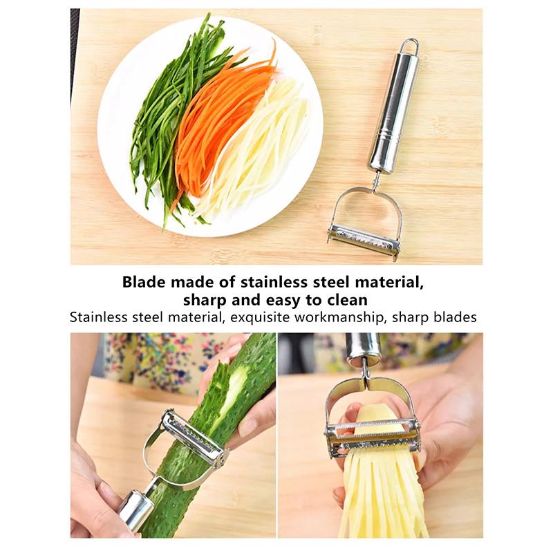 Stainless Steel Vegetable Fruit Peelers With Dual Sharp Blades And Rust Resistant Perfect For Home Kitchen Daily Food Prep