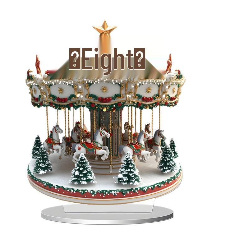 Rotating Christmas Carousel 2D Acrylic Standee - Festive Gift & Home Decoration