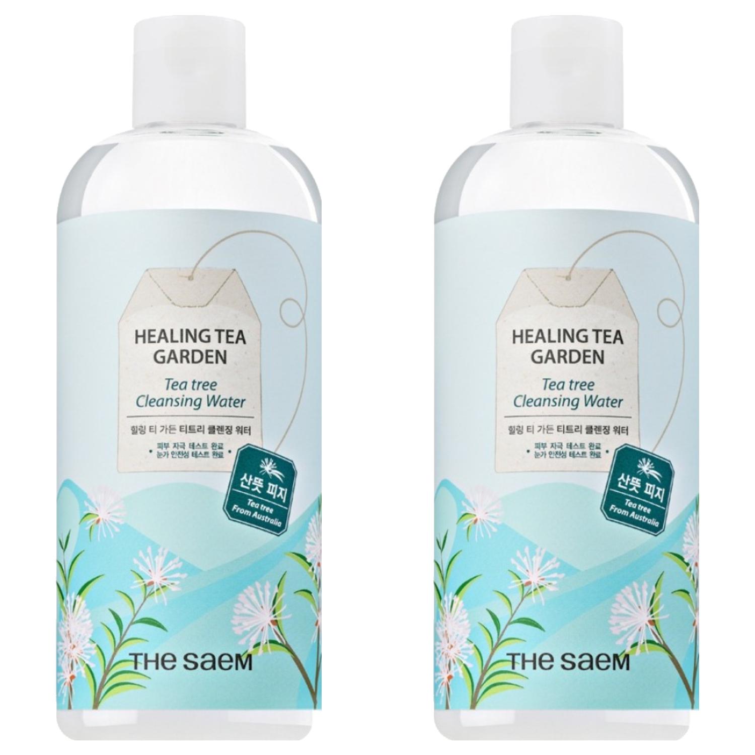 

The Saem Healing Tea Garden Tea Tree Cleansing Water (Set of 2) - Jumbo Size Sebum Control & Soothing No-Wash Cleanser