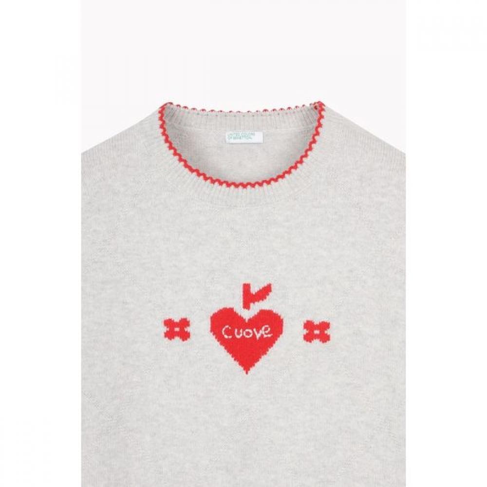 Argyle Heart Embroidery Pullover Bakpf1611