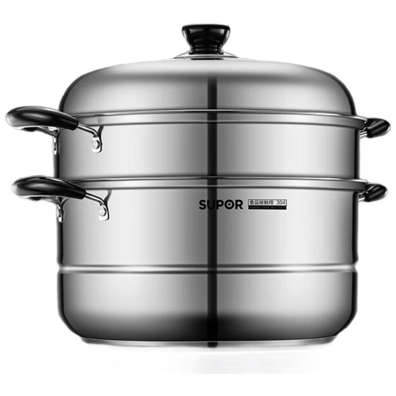 Supor 30cm 304 Stainless Steel Double-Layer Steamer Pot