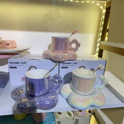 Cloud Gradient Ceramic Cup High Precision Fairy Cup Household Drinking Cup Niche Design Coffee Cup Camphor