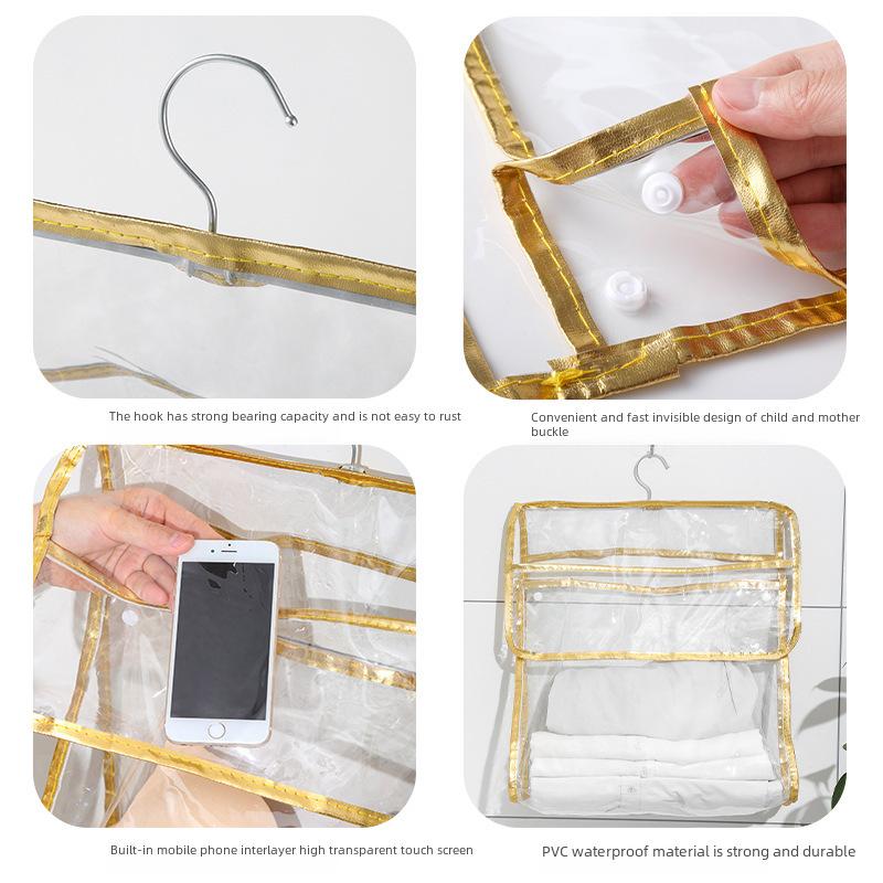 Waterproof Bathroom Organizer, Clear Shower Caddy Bag, Wall Hanging Toiletry Storage Bag with PVC, for Cosmetics, Towels, Clothes
