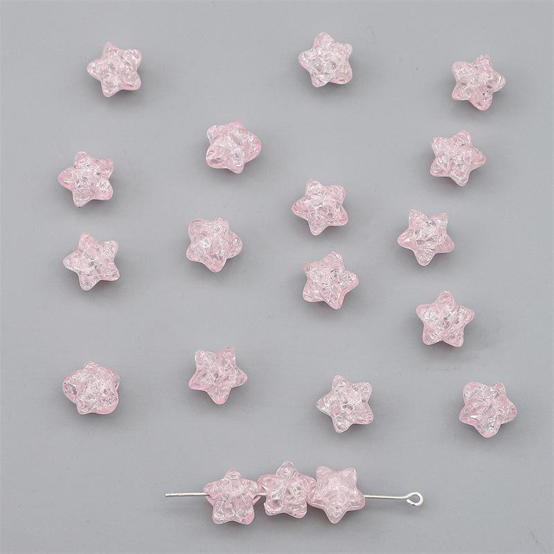 Handmade Bracelet Beads Color Acrylic Pentagram Pop Beads Cracked Beads Loose Beads Handmade DIY Bracelet Hand String Beads Jewelry Accessories