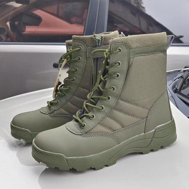 

Нові зимові тактичні військові черевики Чоловічі черевики Special Force Desert Combat Us Army Boots Outdoor Man Work Safety Boots Ботильйони 39 армія зелений колір