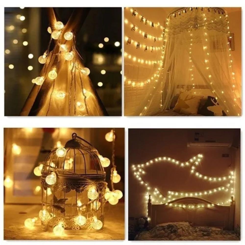 20/50/100Balls Garden Solar Lights 8 Modes Waterproof String Lights Outdoor Fairy Lights Globe Crystal Balls Decorative Lighting for Garden