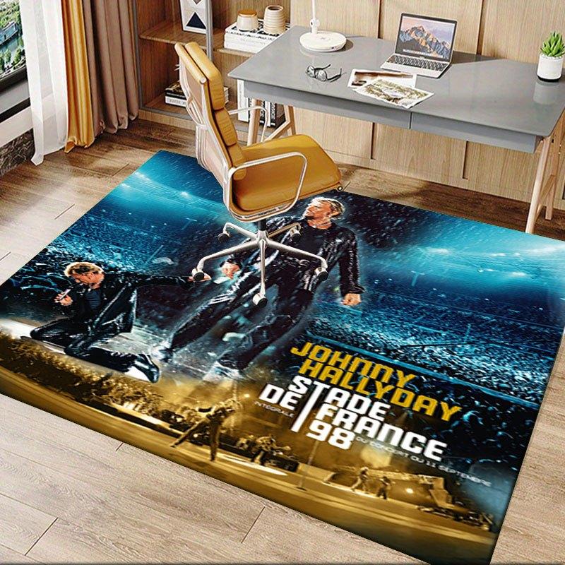Johnny Hallyday Stade de France 98 Concert PosterOffice Mat Perfect for Home Decor Office Desk Chair Rugs Chair Carpet for office Polyester