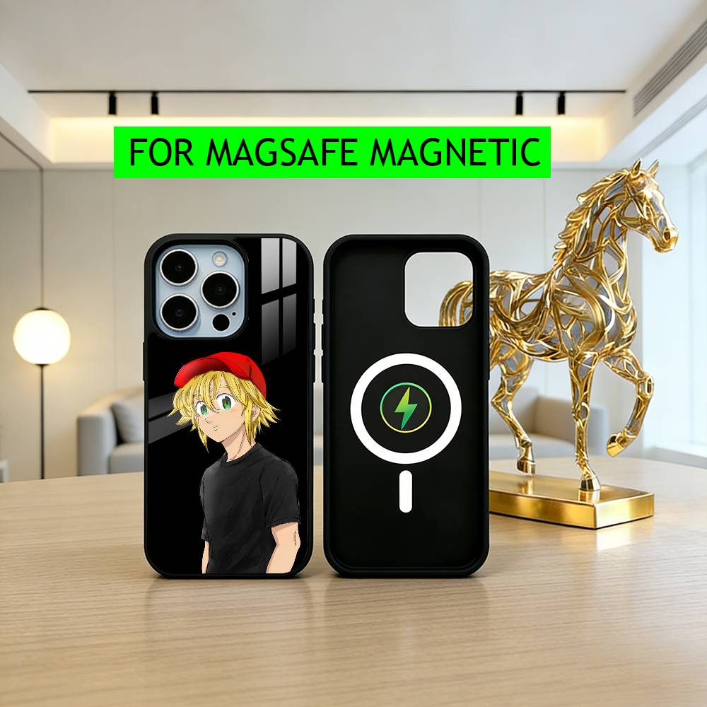 

The S-Seven D-Deadly Sins M-Meliodas Phone Case For iPhone17,16,15,14,13,12,11 Plus,Pro Magnetic For Magsafe Wireless Charging iPhone12