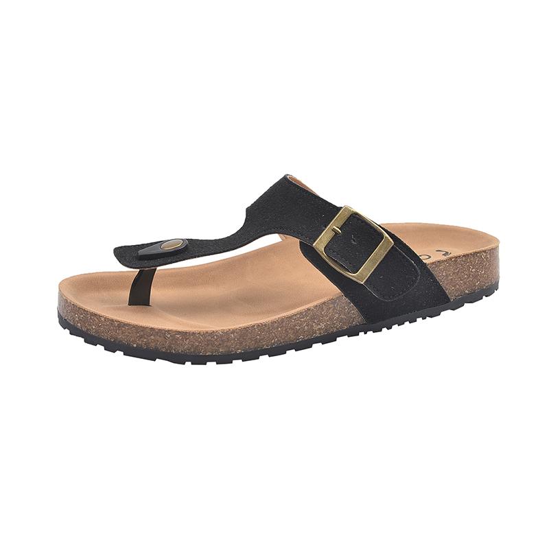 Fashion Women Suede Clogs Slippers Adjustable Buckle Slip On Footbed Home Clog Slippers Outdoor Beach Sandals With Arch Support