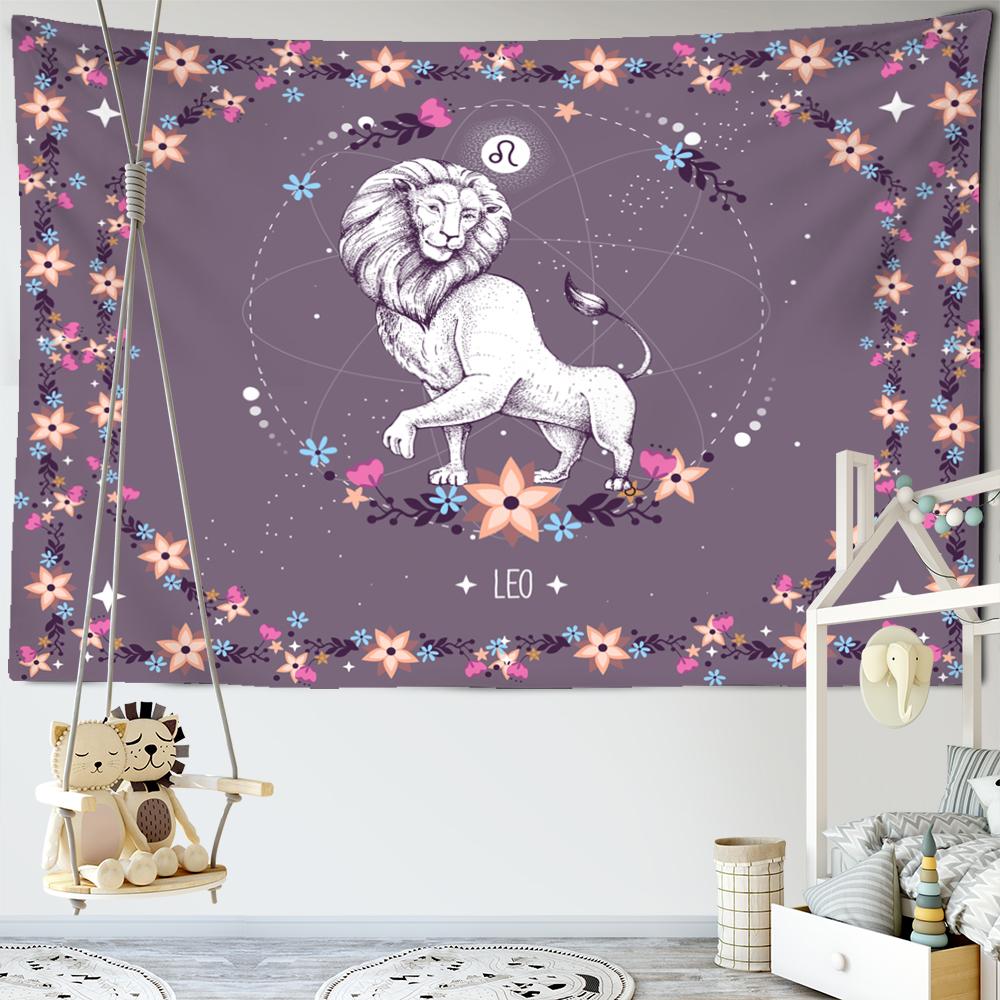 Twelve Constellation Cartoon Tapestry Wall Hanging Hippie Tapiz Witchcraft Psychedelic Kawaii Children's Room Art Home Decor