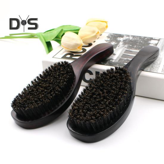 Wave Brush Men Styling Wooden Beard Brush Bristle Hair Brush Beard Styling Accessory for Home Salon Travel