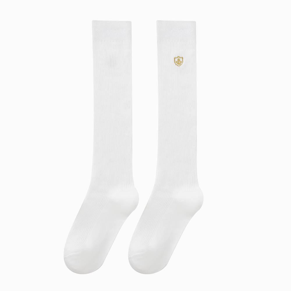Long Knee-high Socks, High Socks, Cotton Solid-colored Calf Socks, Embroidered Mid-calf Socks, Retro Student Socks, Long Socks