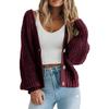 Women S Thick Knit Open Front Cardigan Long Sleeve Button Loose Short Coat