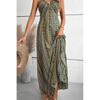 Ärmelloses Maxikleid mit Reißverschluss und Sommer-Blumenprint für Damen-Bademode