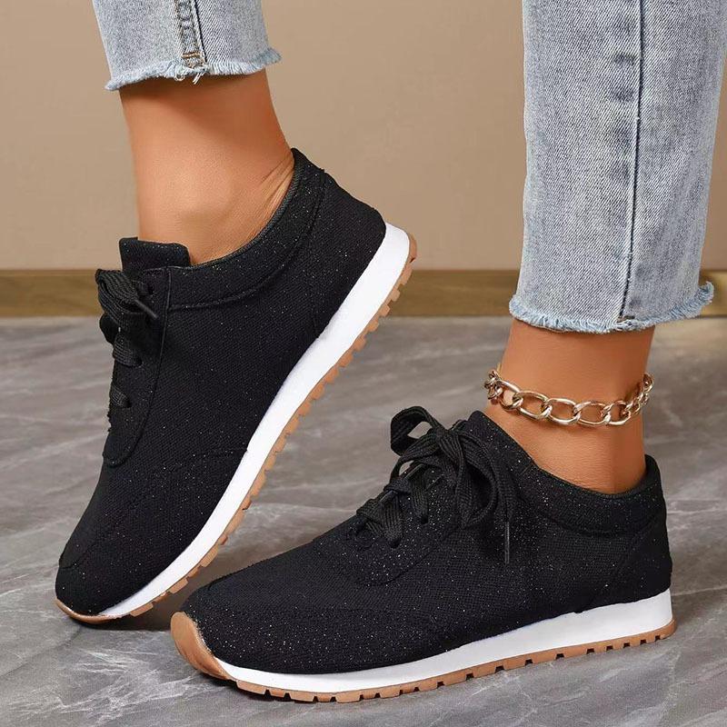 Fashion New Solid Colour Women Vulcanize Shoes Flat Lace Up Casual Ladies Sprot Shoes Shallow Walking Zapatillas Loafers Women Sneakers