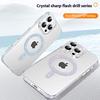 For iPhone 16 Pro Max Magnetic Case TPU+Acrylic Phone Back Cover Rhinestone Decor
