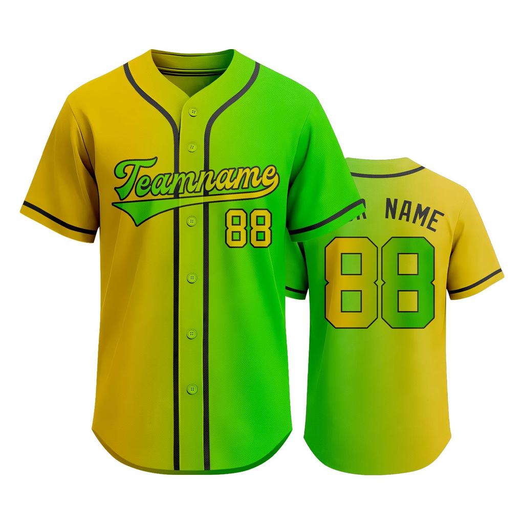 Camiseta de Béisbol Personalizable para Hombres y Mujeres Botones Delanteros Manga Corta Camiseta Deportiva Nombre del Equipo y Número Impresos Disponibles