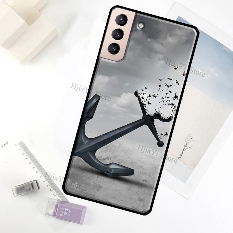 Anchor Boat Case For Samsung Galaxy S23 Ultra Note 20 10 S9 S10 Plus S20 S21 FE S22 Ultra Phone Cover
